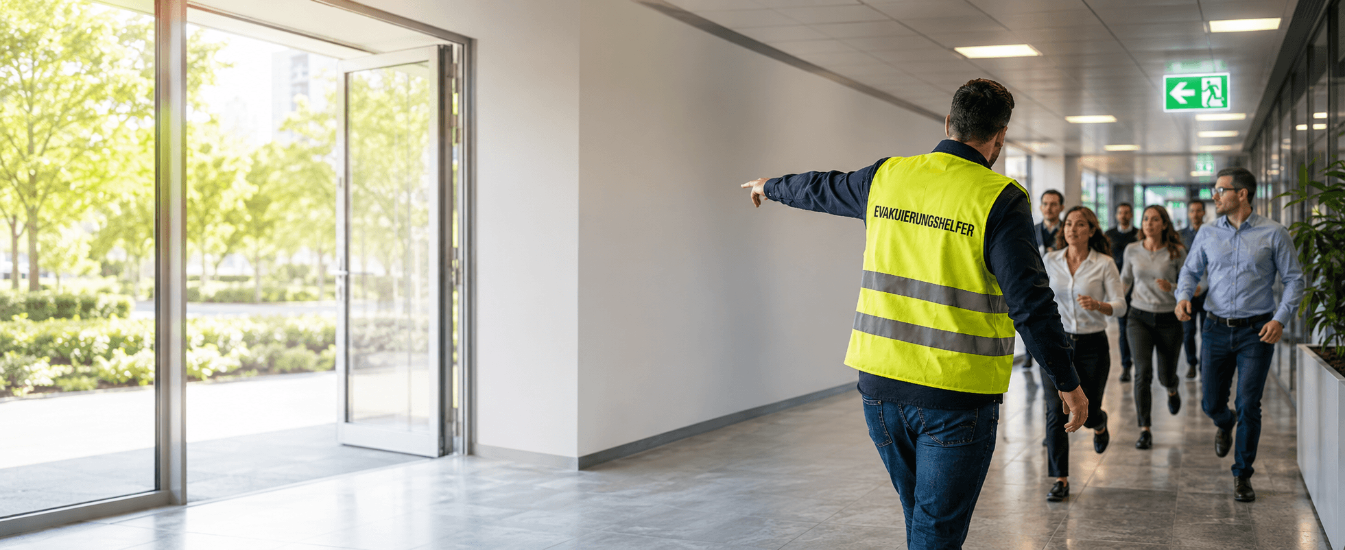 Evakuierungshelfer im Einsatz